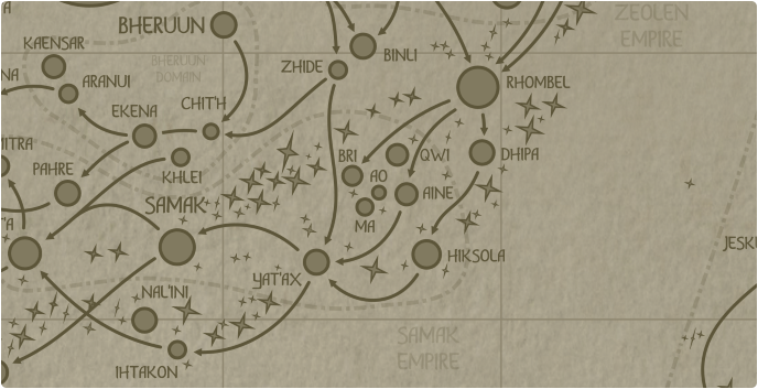 A paper map of the region surrounding the Ao star system