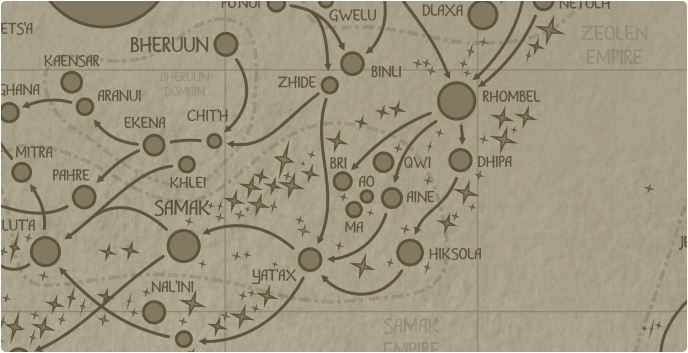 A paper map of the region surrounding the Bri star system