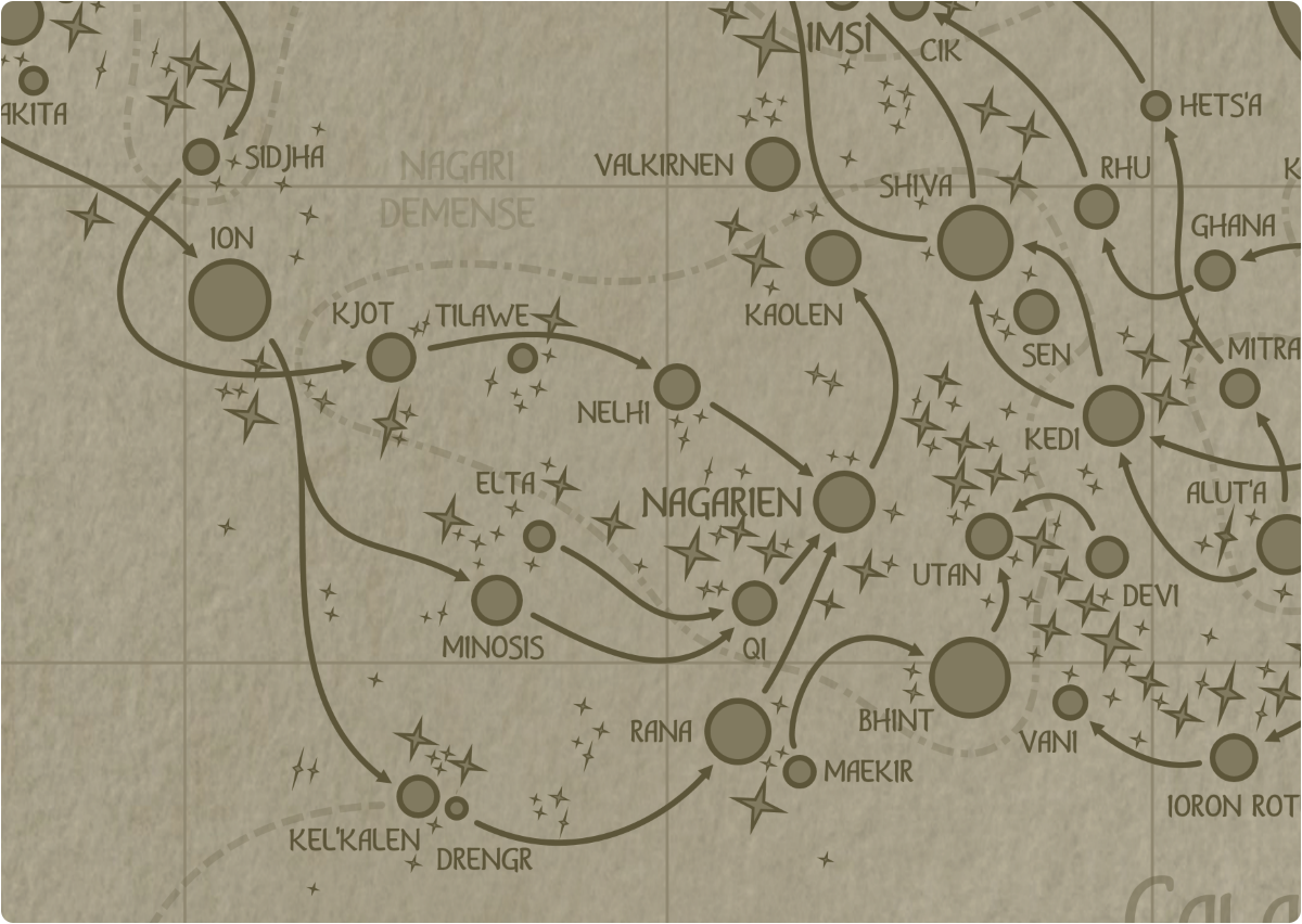 A paper style map outlining the boundaries of the Nagari Demense A paper style map outlining the boundaries of the Nagari Demense
