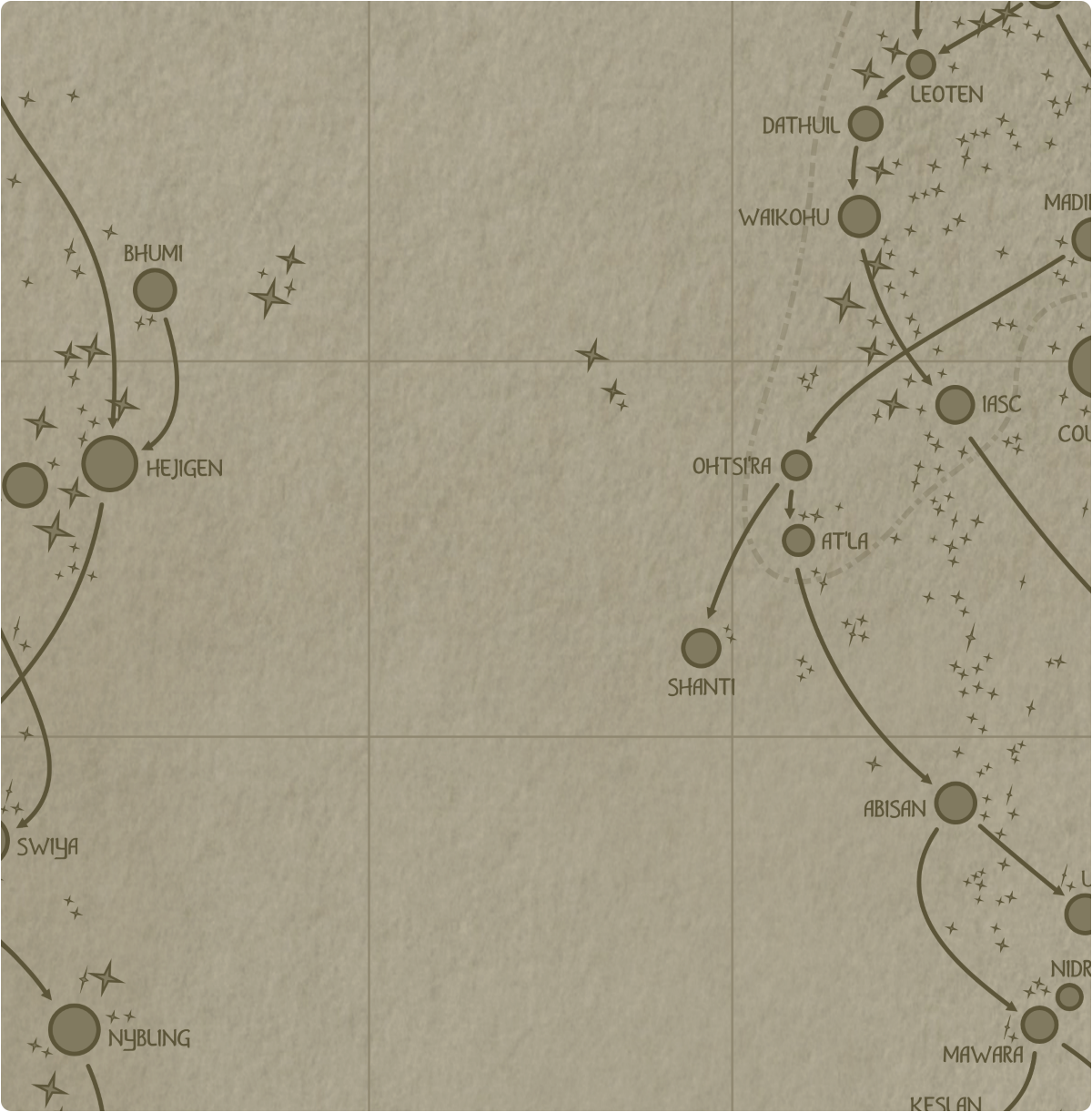 A paper map of galactic Sector H3 A paper map of galactic Sector H3