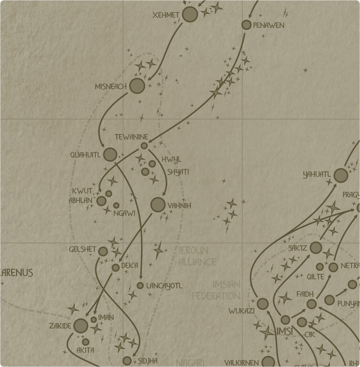A paper map of galactic Sector H7 A paper map of galactic Sector H7