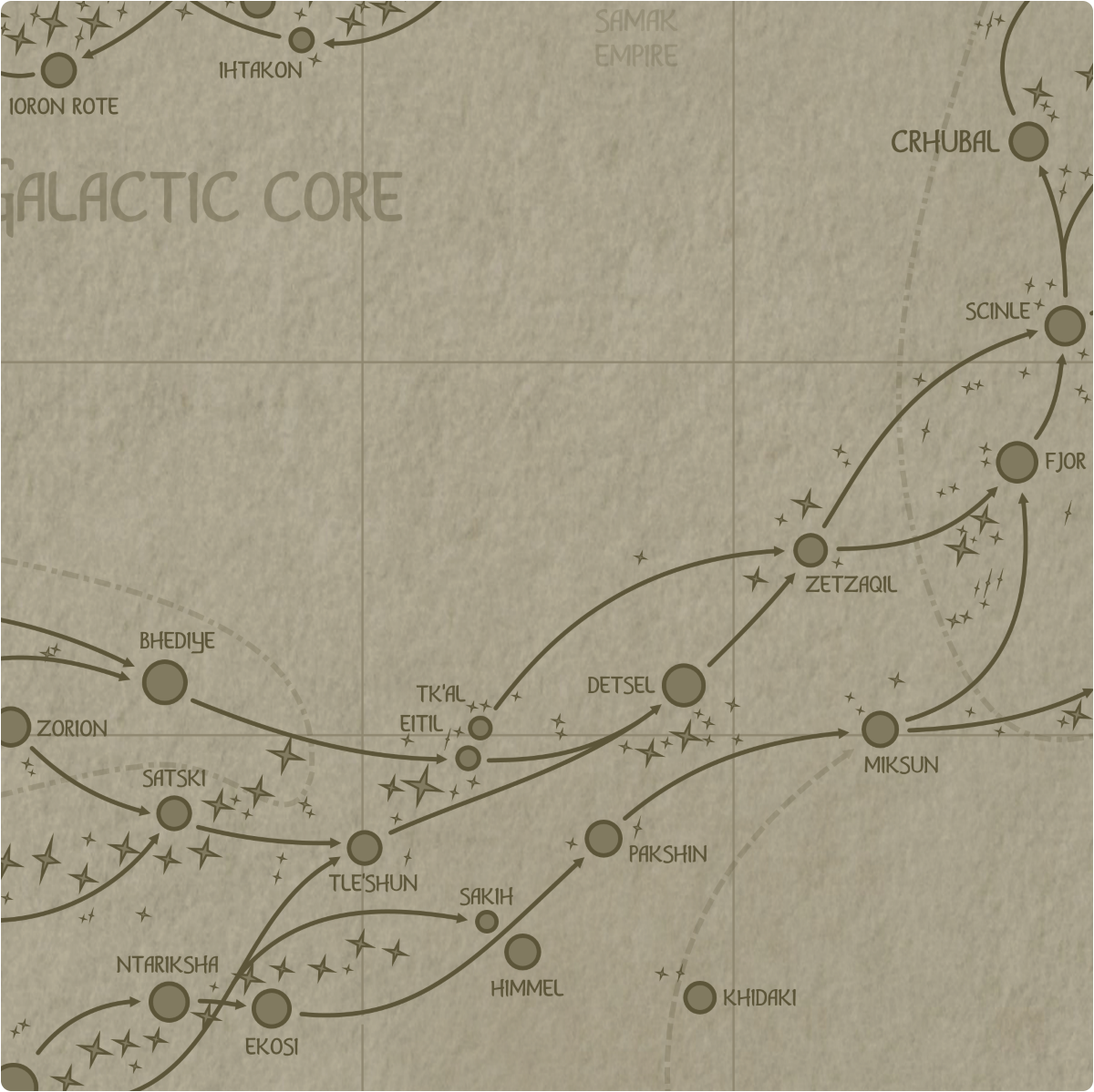 A paper map of galactic Sector L10 A paper map of galactic Sector L10