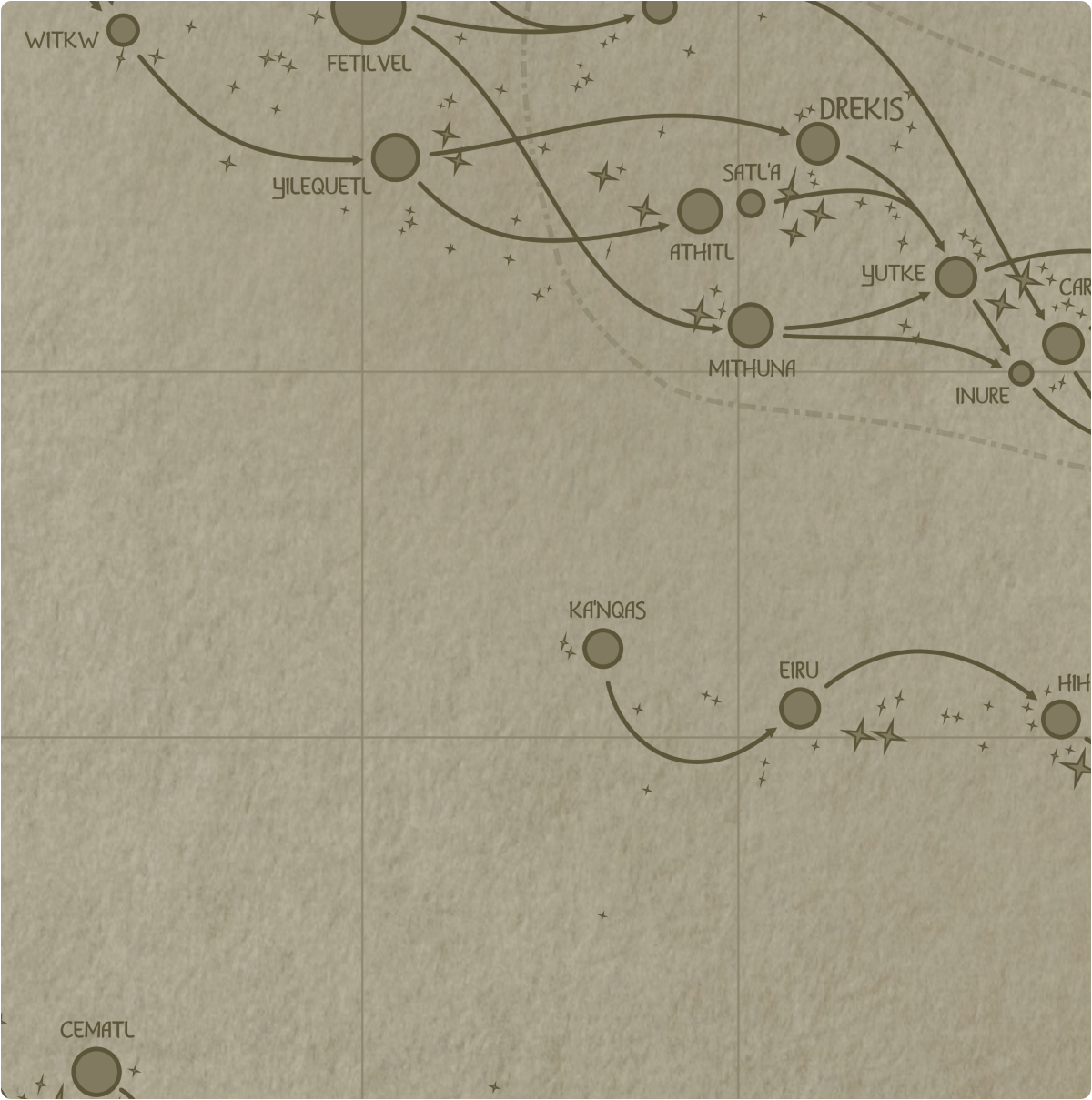 A paper map of galactic Sector M6 A paper map of galactic Sector M6