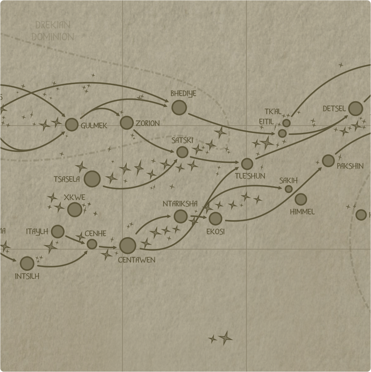 A paper map of galactic Sector M9 A paper map of galactic Sector M9