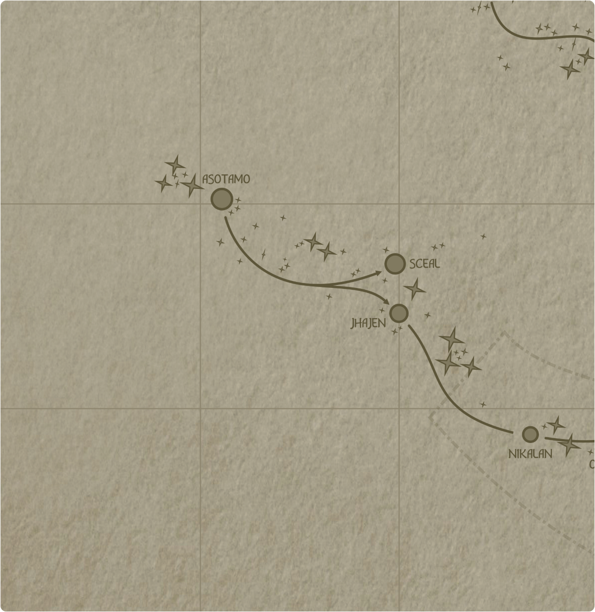 A paper map of galactic Sector P3 A paper map of galactic Sector P3