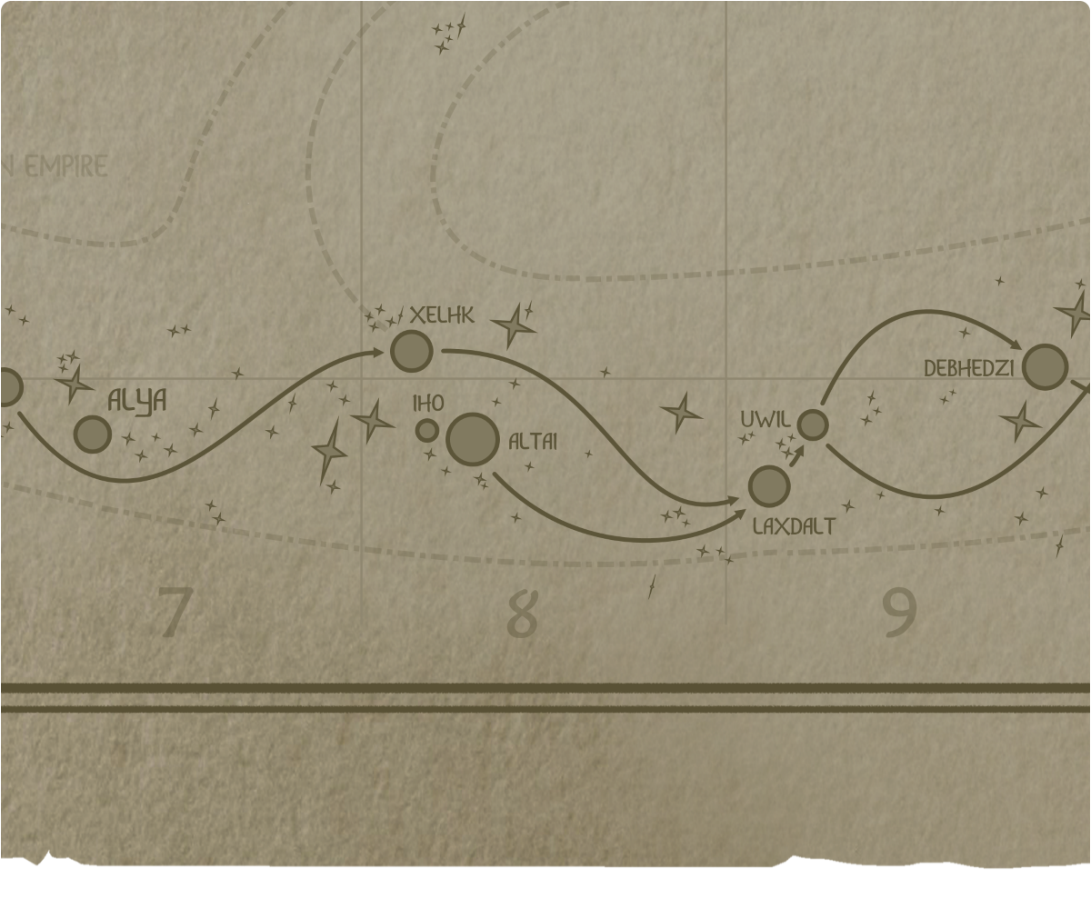A paper map of galactic Sector R8 A paper map of galactic Sector R8