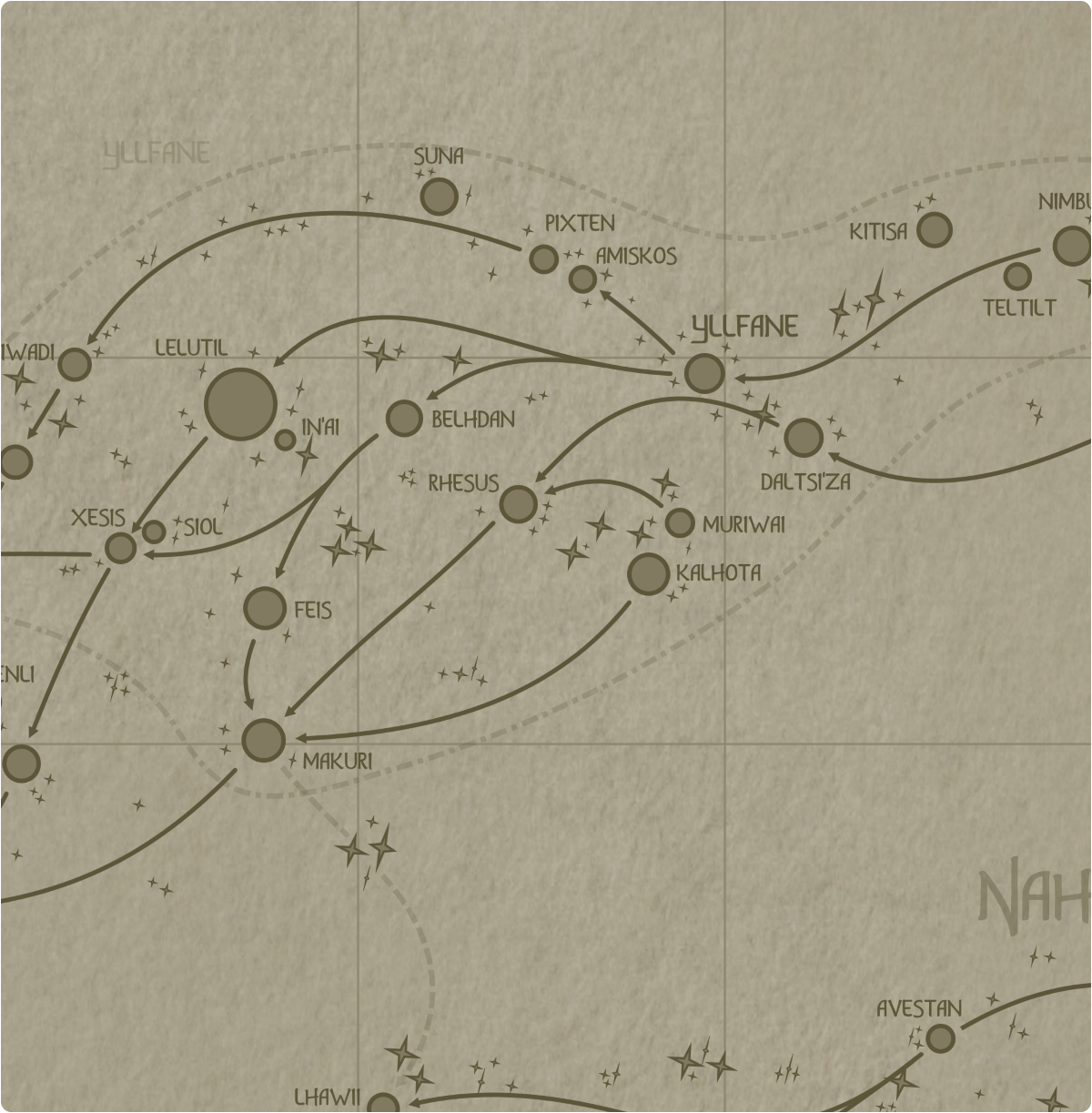 A paper map of galactic Sector D9 A paper map of galactic Sector D9