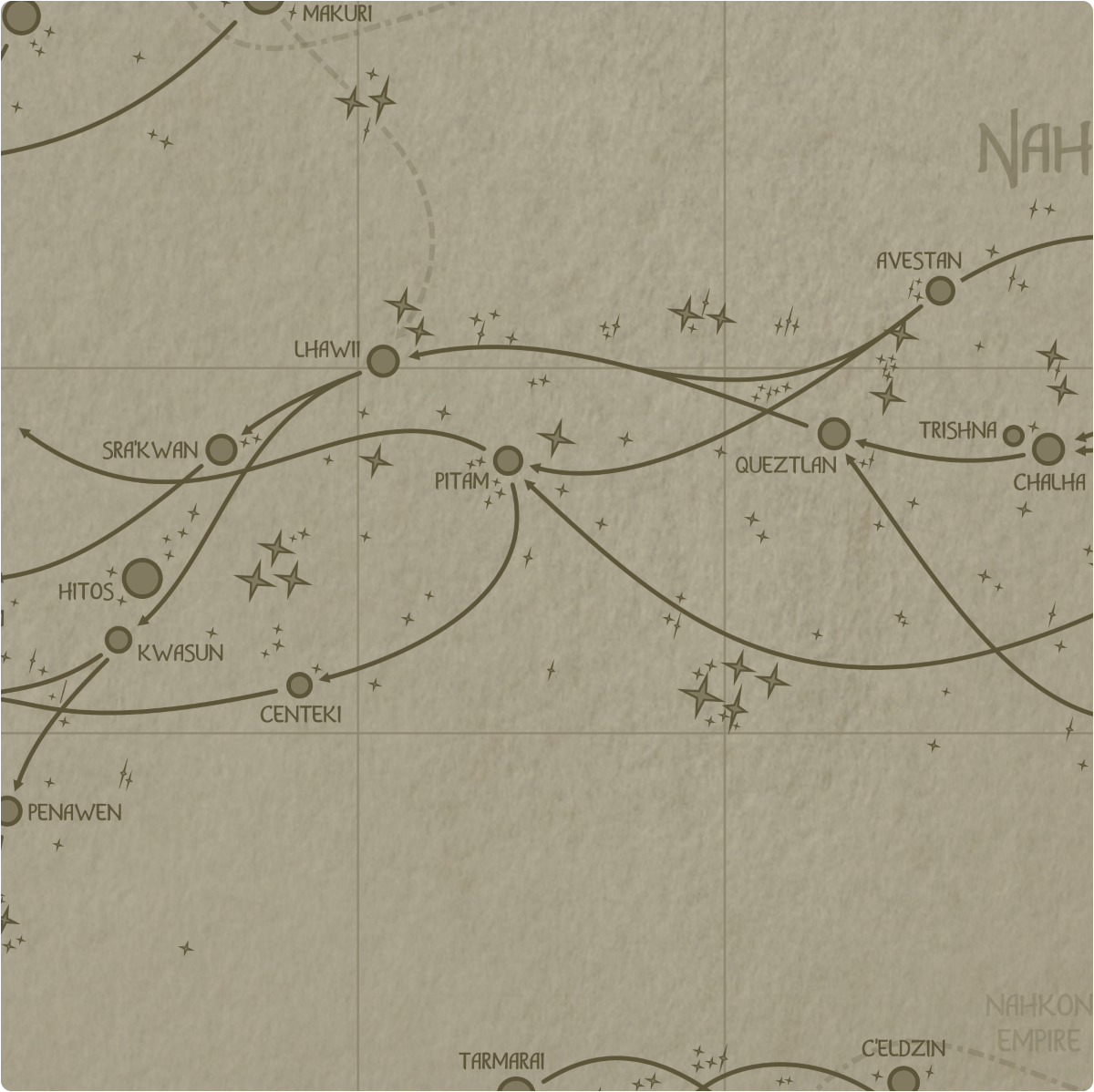 A paper map of galactic Sector F9 A paper map of galactic Sector F9