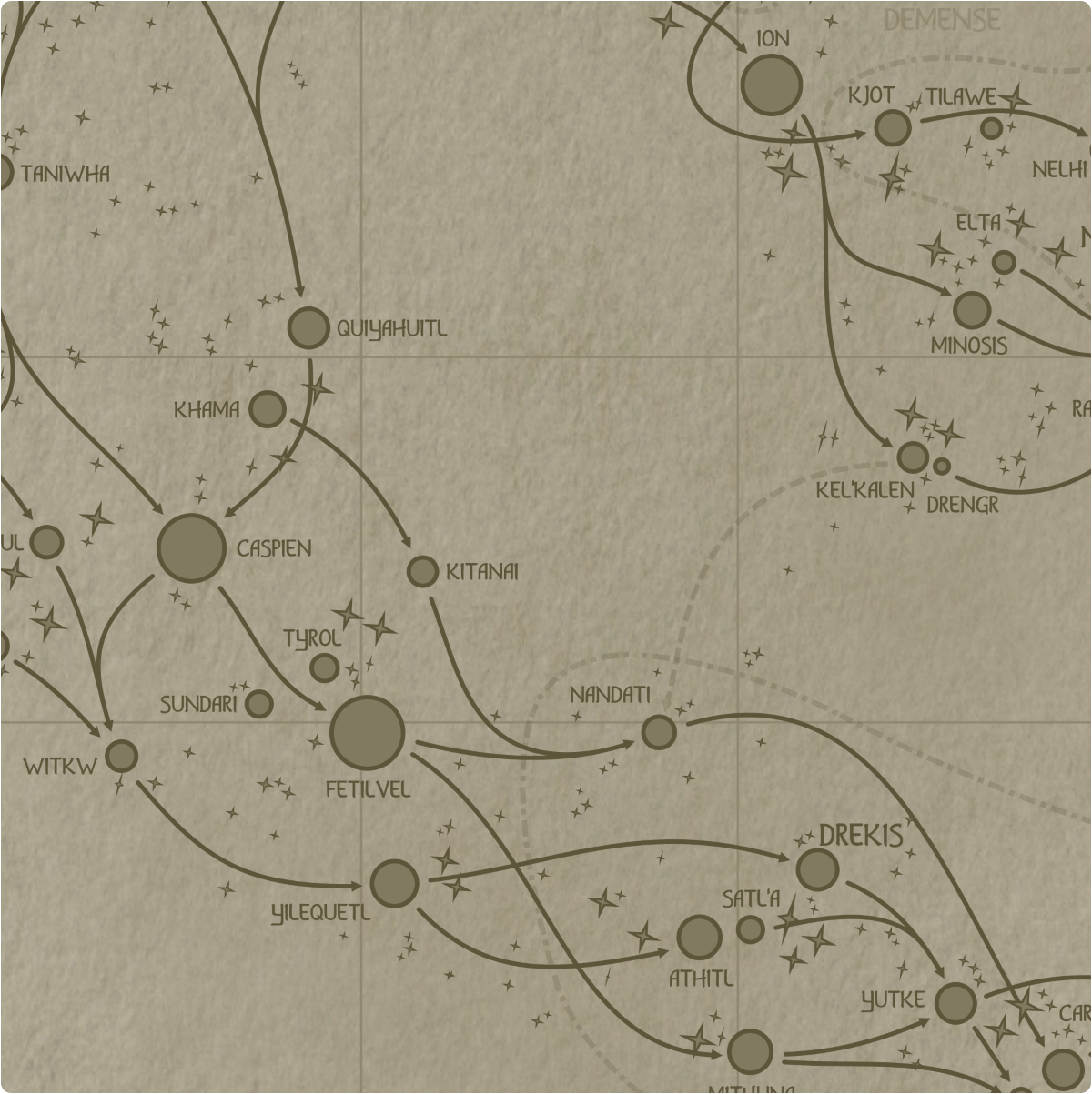 A paper map of galactic Sector K6 A paper map of galactic Sector K6