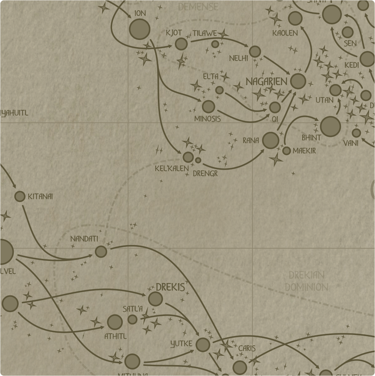 A paper map of galactic Sector K7 A paper map of galactic Sector K7