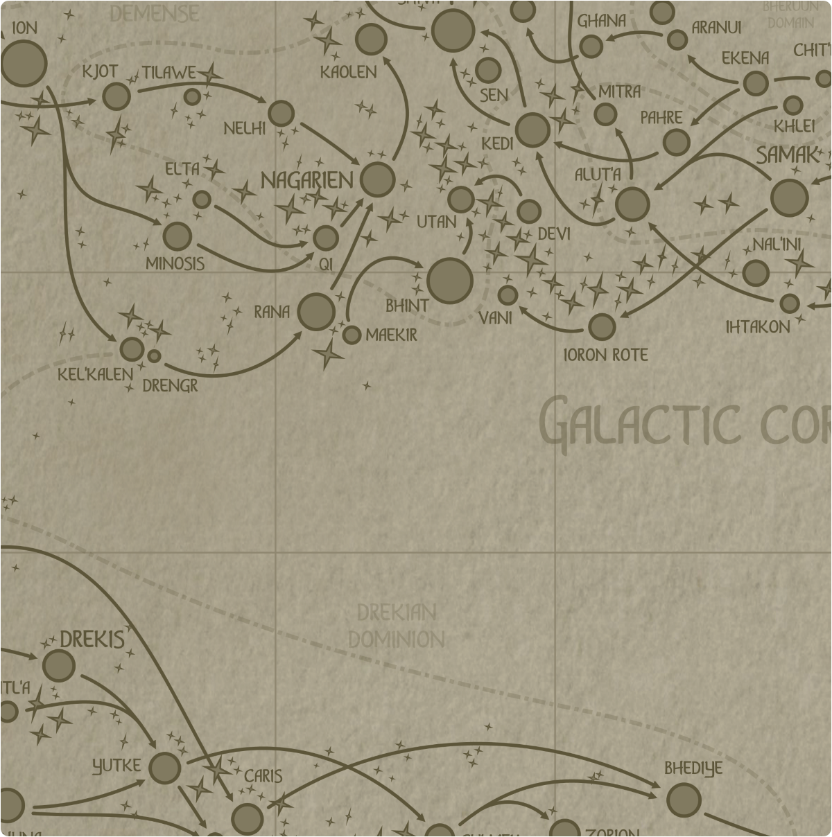 A paper map of galactic Sector K8 A paper map of galactic Sector K8
