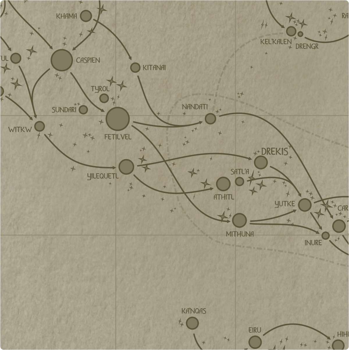 A paper map of galactic Sector L6 A paper map of galactic Sector L6