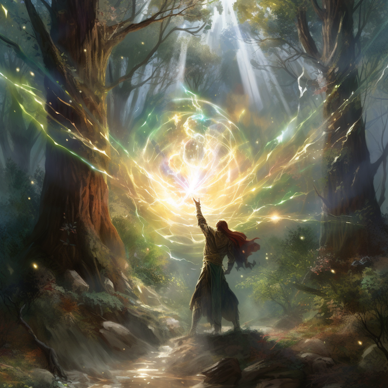 A prism summons a barrier of light, deflecting an incoming lighting bolt