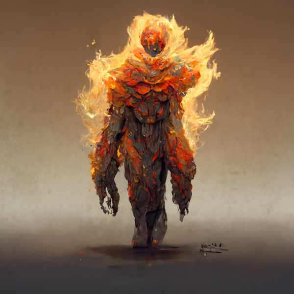 a burning elemental