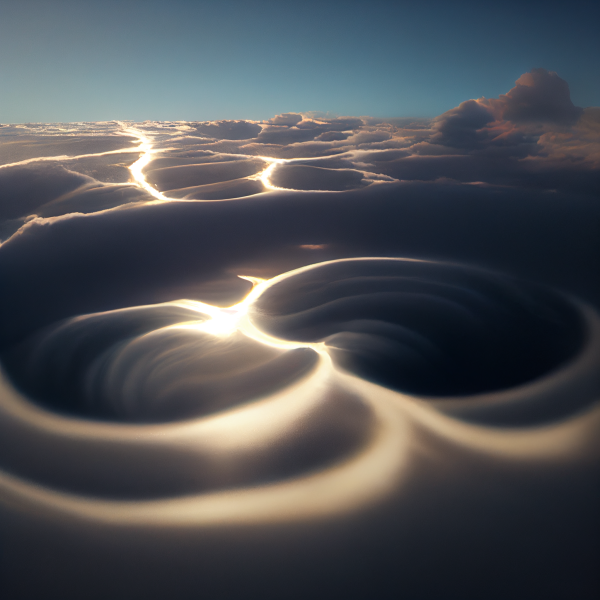 smooth ripples of light and air above the clouds