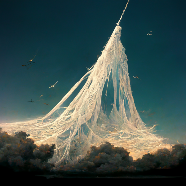 a hundred currents of air converge as they shoot up into the sky