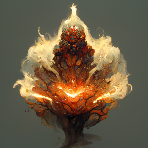 a smoking, exploding elemental