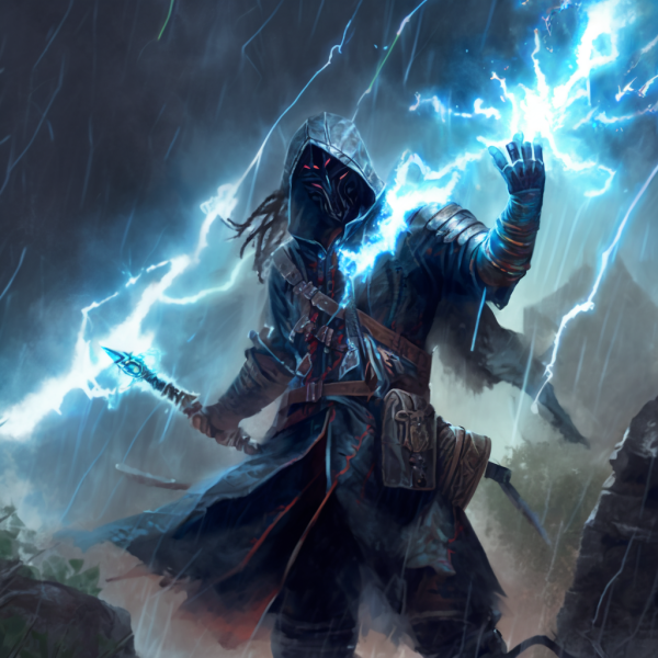 a storm elemental arcs lightning over your head