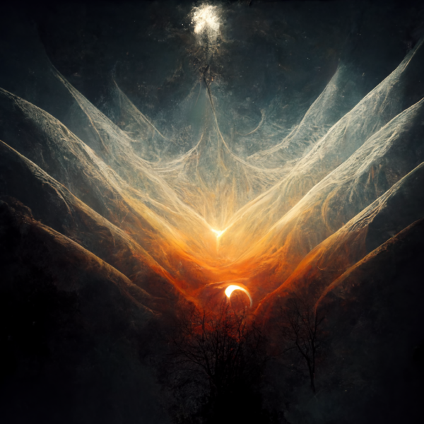 an explosion of fire leaves a wake of smoke waves