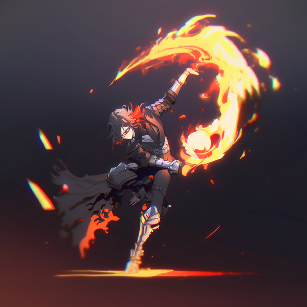 a pyromancer in white robes grows a fire ball off their left hand