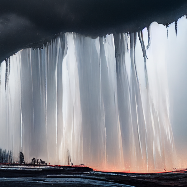 a downpour of icy rain