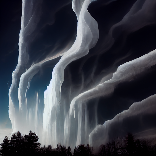 streams of air fly up into the sky