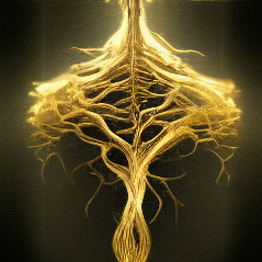 golden roots that vaguely resembles lungs