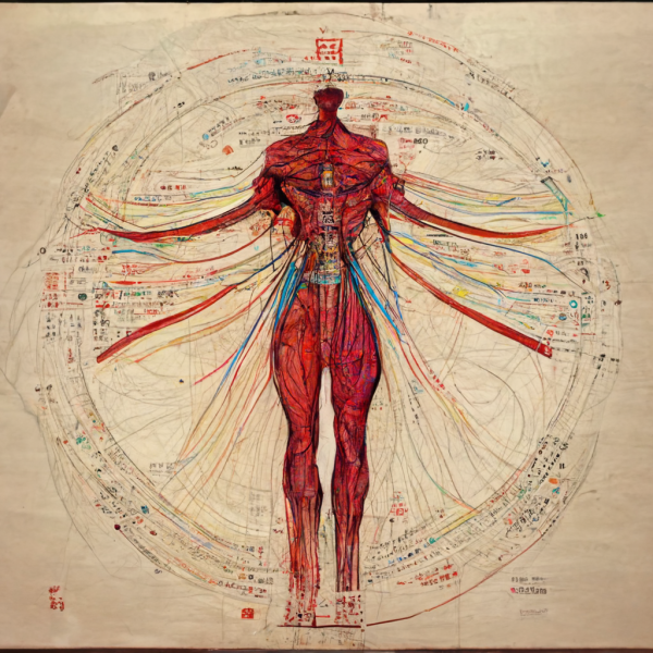a medical diagram of a body