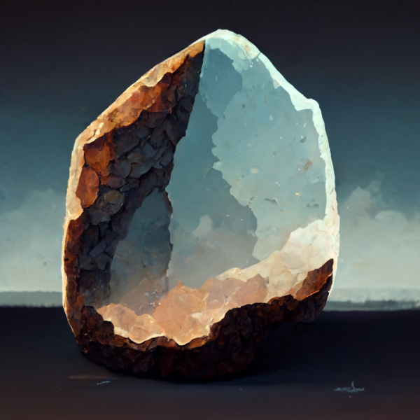 a stone, painted like the sky