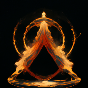 a geometric compass of fire traces out a circle of fire