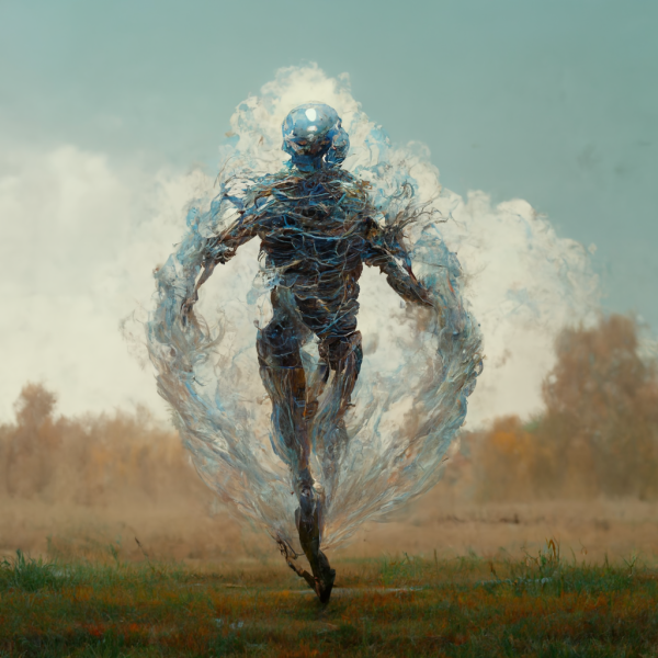 an air elemental sprints toward the viewer