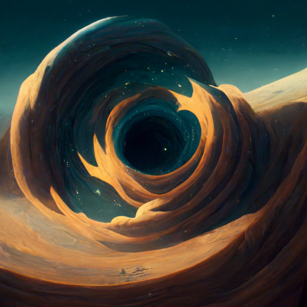 a vortex of smooth golden clouds