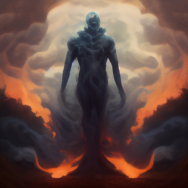 a smoking spirit of fire and air