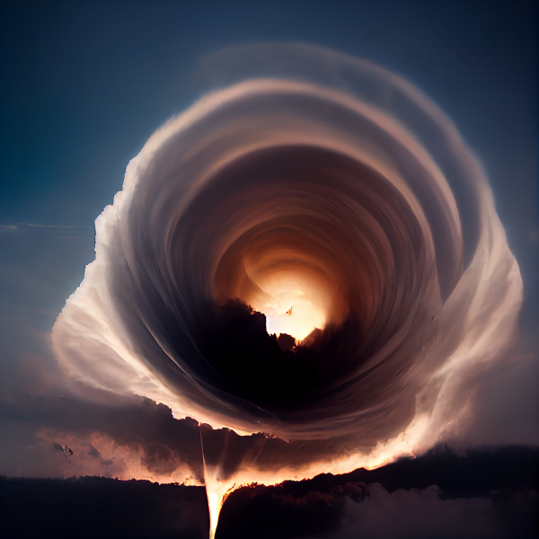 a huge glowing vortex of air