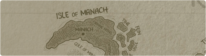 A paper map of Firinne Mountains