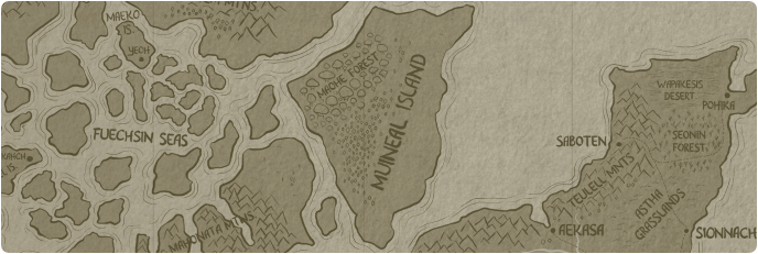 A paper map of Muineal Island
