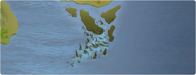 A color map of the Diercha Islands