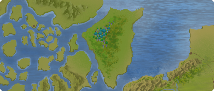 A color map of Muineal Island