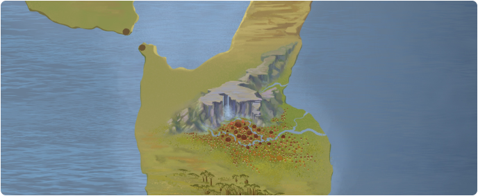 A color map of Mehwensyll Mountains