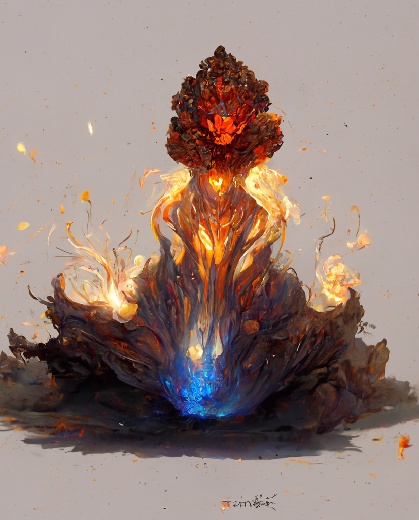 a sword of fire strikes the ground and sends fire in all directions
