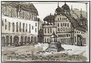 A sketch of Kiyume's central square A sketch of Kiyume's central square