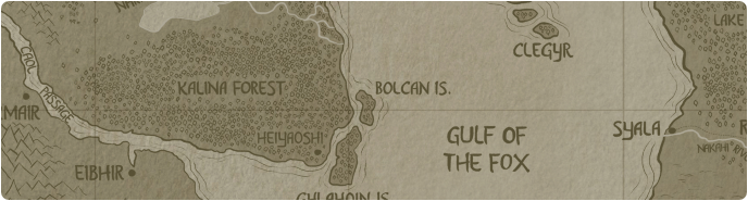A paper map of Bolcan Island A paper map of Bolcan Island