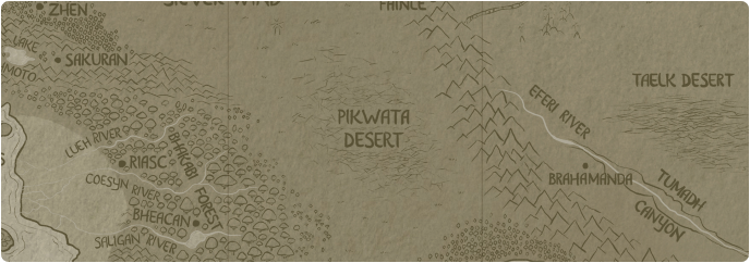 A paper map of Pikwata Desert A paper map of Pikwata Desert