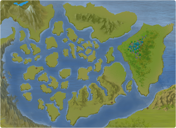 A color map of the Gaelen Archipelago A color map of the Gaelen Archipelago