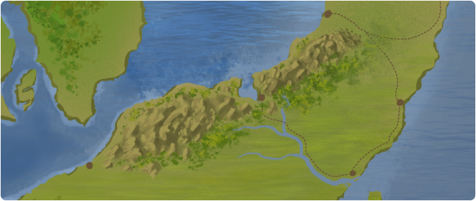 A color map of Teulell Mountains A color map of Teulell Mountains
